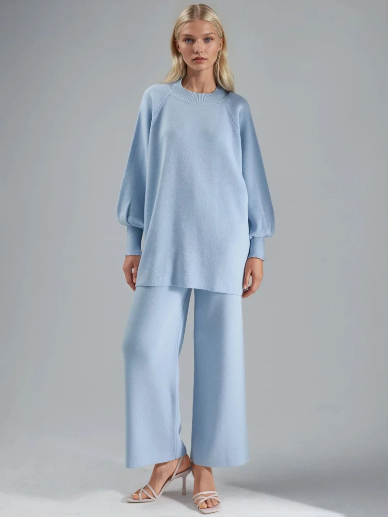 MY FASHION Loose Fit Sweater & Pants Knit Co-ord Set